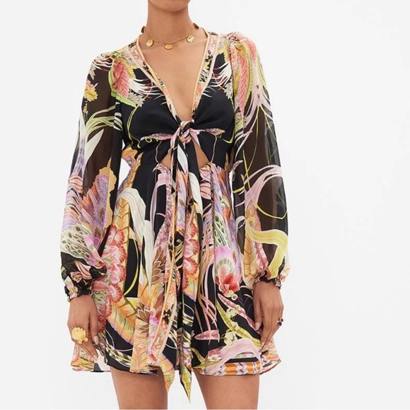 Camilla Lady Of The Moon Short Wrap Tie Dress Embellished NWT rhinestone vacatio - Picture 1 of 10